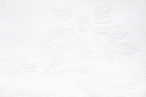 Tablecloth 100% Polyester Rose Damask White