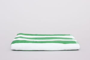 Pool Towel 100% Cotton Vat Dyed Green/White Stripes