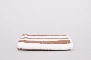 Simba Pool Towel 100% Cotton Brown White Stripe